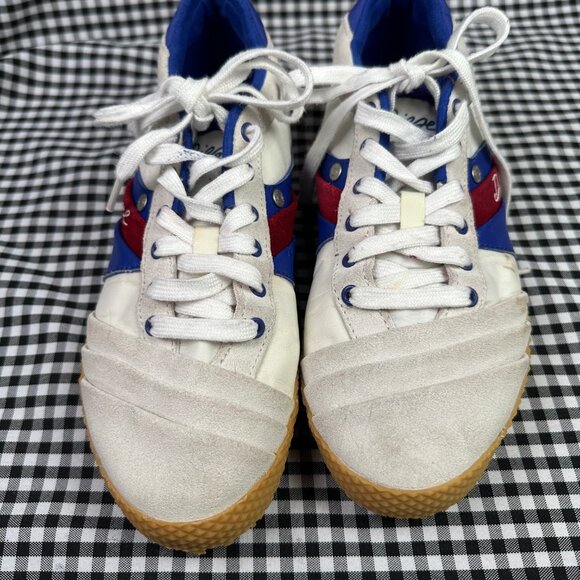 Diesel Live Rush Designer Slim Red White Blue Sneaker Shoe Women's Size 6.5 - Picture 2 of 5